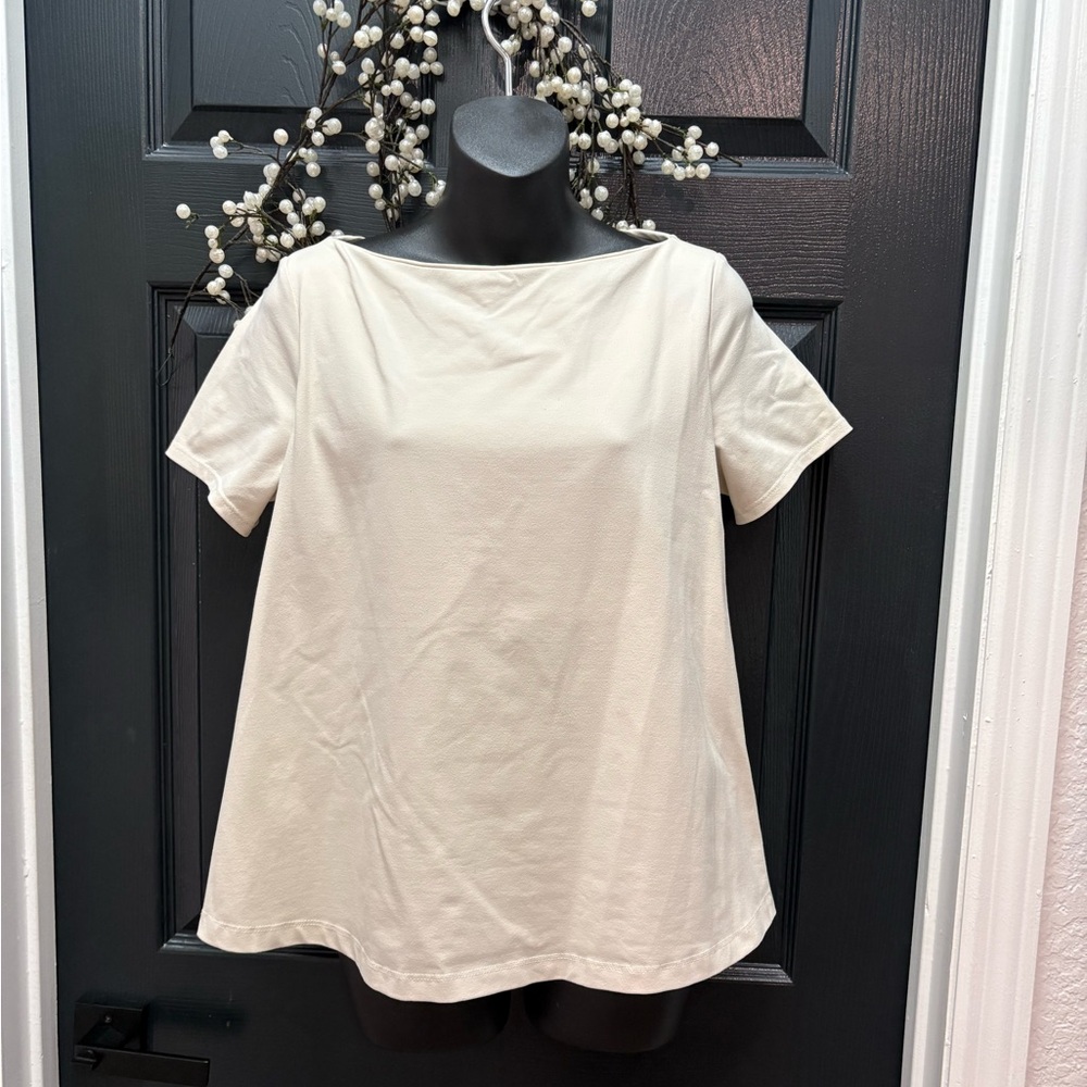 Susana Monaco Cream Short Sleeve Top